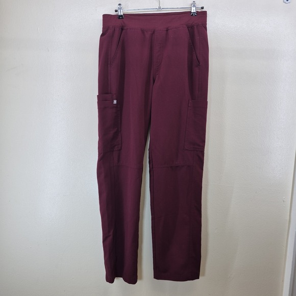 FIGS‎ Axim Cargo Scrub Pants Men's Medium Burgundy / Maroon - Picture 3 of 14